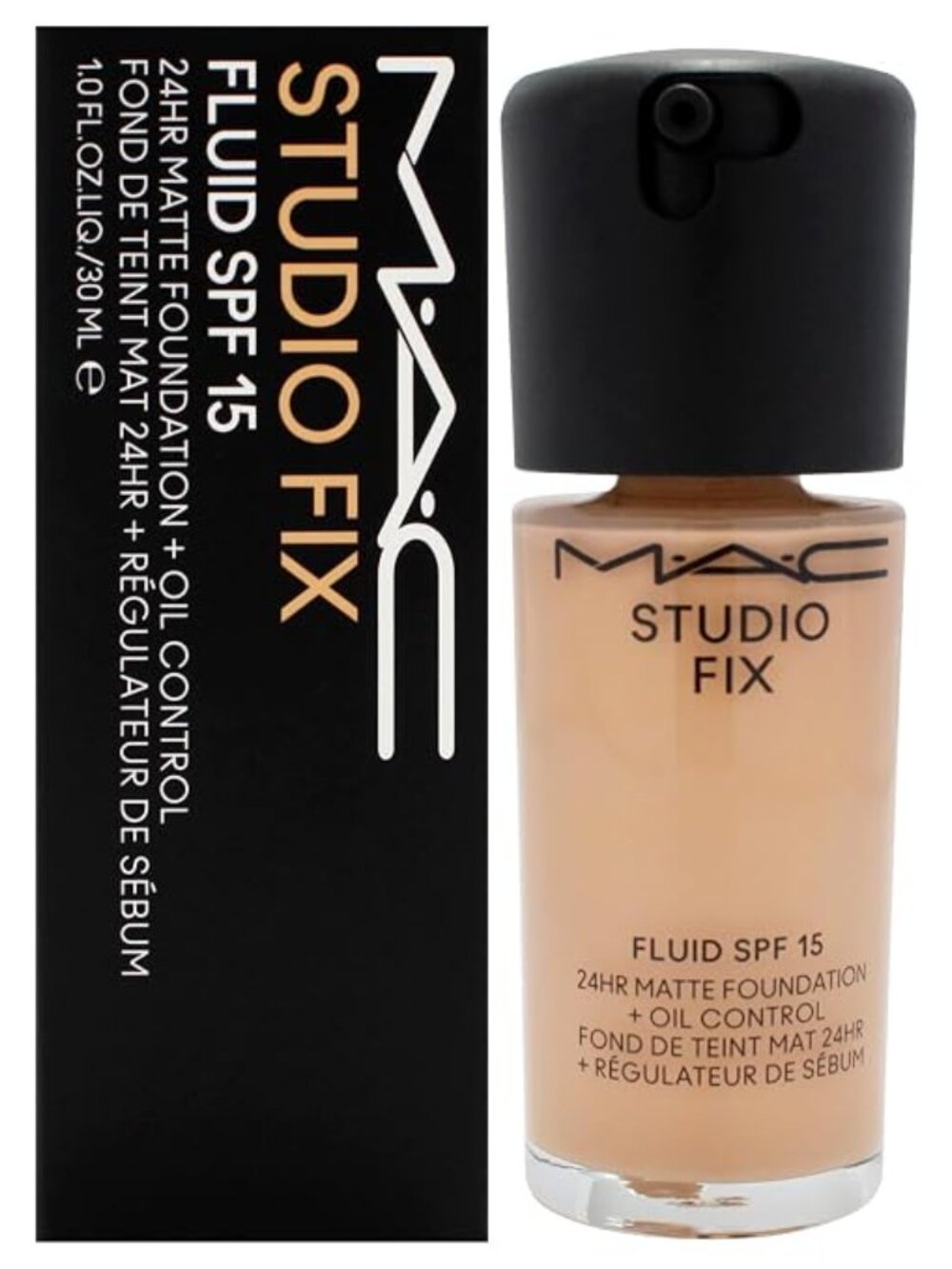 MAC Studio Fix Fluid SPF 15 Foundation NC27 – 24HR Matte + Oil Control – 1 oz